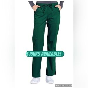 Cherokee Pro Women's Mid Rise Scrub Pants Small Hunter Green WW160 Petite NICE!